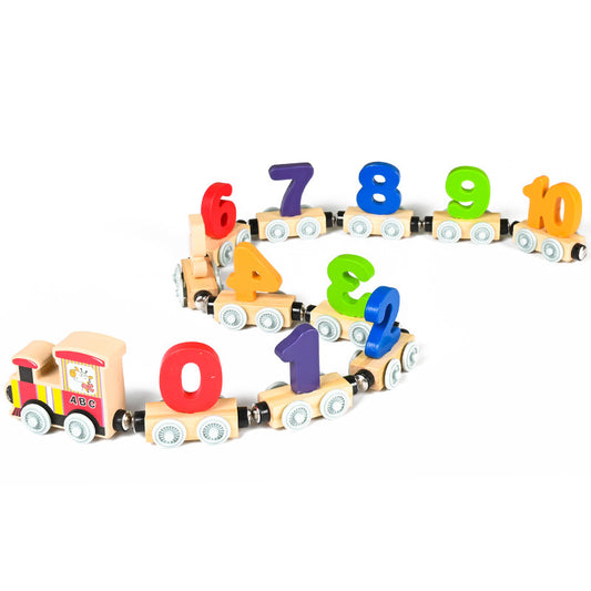 Montessori wooden magnetic railway