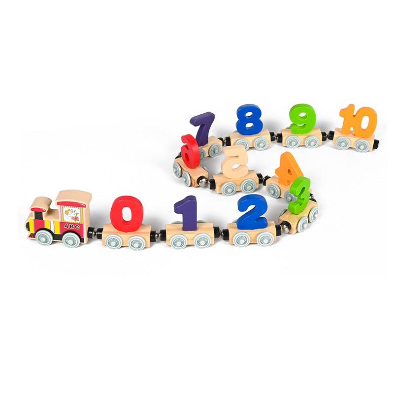 Montessori wooden magnetic railway