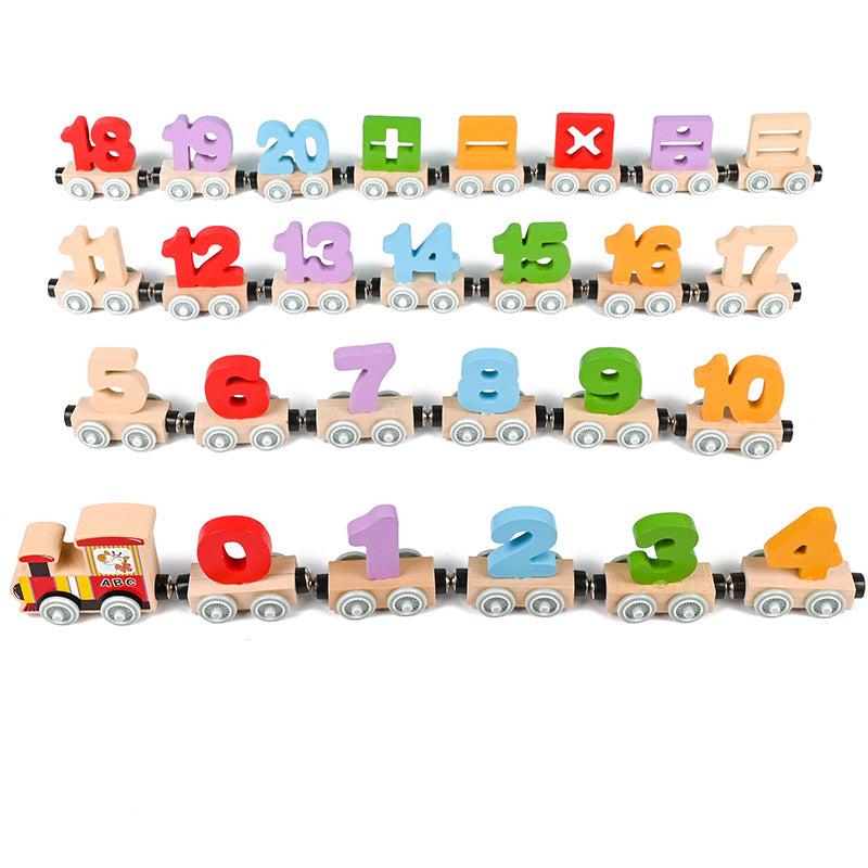 Montessori wooden magnetic railway