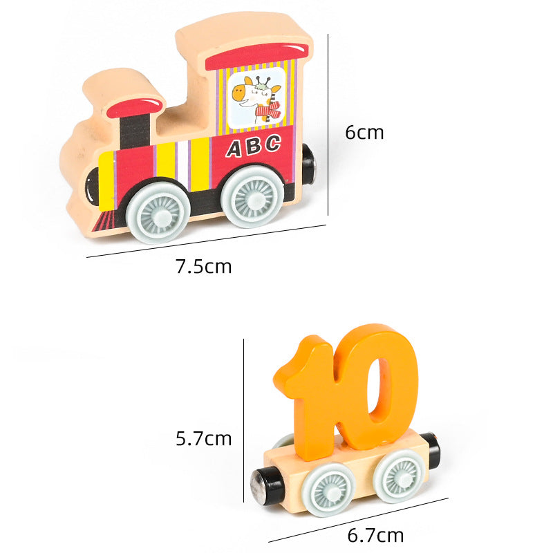 Montessori wooden magnetic railway